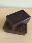 Decorative  Hand-carved Wood Boxes- Small, Medium, Large pick your size