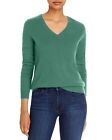 C by Bloomingdale's Cashmere V-Neck Cashmere Sweater Green XS B4HP $195