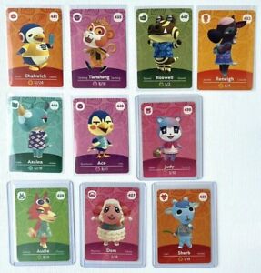 LOT of 10 Nintendo Animal Crossing Amiibo Cards - Series 5 (Judy, Sherb, Dom)