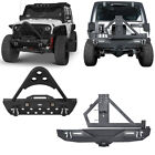 Stubby Front + Rear Bumper w/ Spare Tire Carrier for 2007-2018 Jeep Wrangler JK (For: Jeep)
