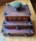 Vintage Sewing Box Antique Wooden Three Tier With Items Included!!