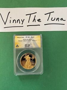 2021 W $50 Proof Gold Eagle Type 2 - ANACS PF69 DCAM