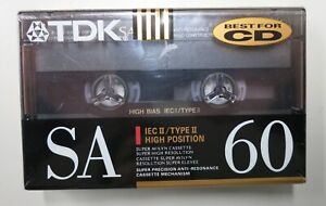 NEW & SEALED  SA60 High Bias Type II Blank Audio Cassette Tape