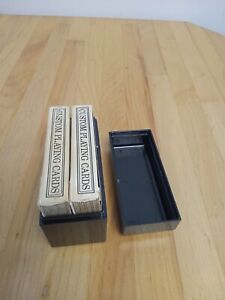 KEM Vintage Plastic Double Deck Black Holder With 2 Complete Decks Cards
