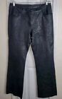 Express Genuine 100% Leather Allover Floral Print Lined Bootcut Pants Sz 11/12