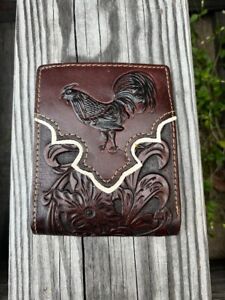 TNA 9003-1CF Coffee Rooster w/Beige Border & Floral Embossed Bi-Fold Wallet