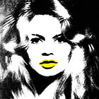 Andy Warhol Brigitte Bardot Yellow Lips Canvas Print 17 x 17