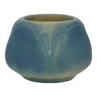 New ListingVan Briggle 1920s Vintage Arts And Crafts Pottery Leaves Blue Ceramic Vase 698