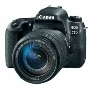 Canon EOS 77D DSLR Camera and 18-135mm IS USM Lens. Warranty. 68gb SD card.