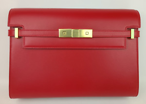 Saint Laurent Rouge Eros Red Manhattan Leather Shoulder Bag $3400+