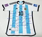 2022 World Cup Argentina Signed Shirt Autographed Lionel Messi Jersey COA
