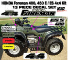 Honda Foreman 400 450 S ES 4x4 OEM Decal Emblem Sticker Kit forman ATV quad set