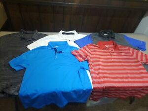 Lot Of 5 Nike Golf Dri Fit Mens Polo Shirts Performance  Size Large