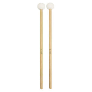 2Pcs Drum Mallet Hammer White Felt Timpani Snare Drum Musical Instrument U4D8