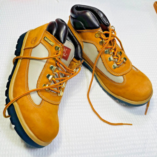 Timberland Youth Waterproof Field Boots Size 6.5 Wheat Leather Kids Nice 15945