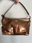 Coach Madison Patent Leather Demi Small Pleated Copper Handbag Pouch 46619