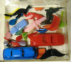 Box of Plastic Toys and Trinkets 1960s-1970s Vintage