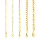 10K Yellow Gold 2mm-5mm Rolo Round Cable Link Chain Pendant Necklace, 16