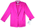 Sag Harbor Prophecy Women Fuschia/Pink Long Sleeve Collared Poly/Rayon Blazer 12