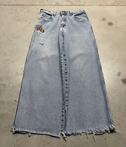 Vintage JNCO Jeans Rare Downtown Embroidered Baggy Wide Leg Jeans 32x32 (31x29)