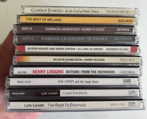 Classic Rock 10 CD LOT, Lyle Lovett, loggins With Artwork estate collection