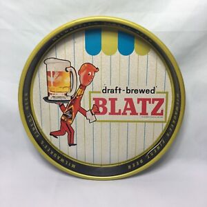 Blatz Metal Beer Tray Milwaukee’s Finest Beer 1964 13” Milwaukee New Ark LA