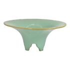 Fulper 1917-34 Arts And Crafts Pottery Crystalline Green Footed Ceramic Bowl 447