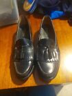 G.H. Bass Black Leather Tassle Loafers Slip on Shoes US Men's Size 6.5 D