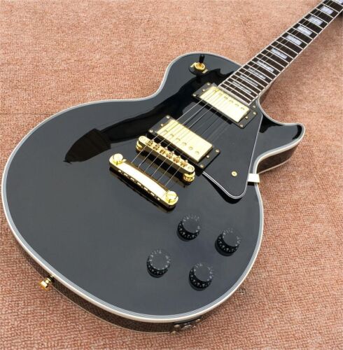 High Quality Custom Black Electric Guitar Golden Hardware Free Shipping
