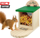 Wooden Squirrel Feeder Box,Squirrel Feeders for outside Garden,Squirrel Feeding
