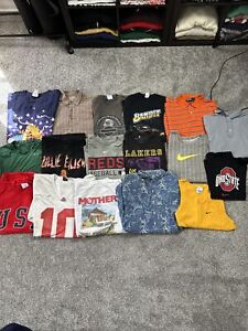 Wholesale Resale Lot Of 17 Shirts Disney Harley Polo Graphic Nike Sports