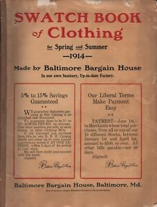 Baltimore Bargain House 1914 Men's Children's Clothing Catalog w/ Fabric Samples