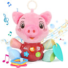 Infant Toys 0-6 Months, Baby Girl Gifts Light Up Musical Toys Piggy Plush, Baby