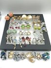 Vintage Lot Rhinestone Clip Earrings 18 Pairs Some Single Signed