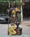 huge Chinese bronze Gilt Dragon Guan Gong Guan Yu warrior God Statue sculpture