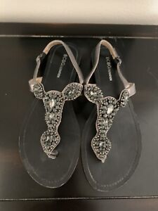 BCBG Womens Sandals Jeweled Rhinestones Size 8.5