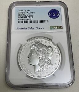 2022 NGC Reverse PF70 First Day Of Issue Morgan Silver Dollar FIJI CC PRIVY