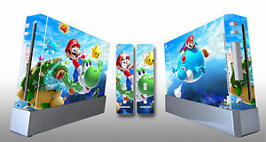 219 Skin Sticker Cover For Nintendo Wii Console and 2 Remotes