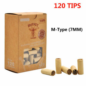 120x/box Pre Rolled Natural Unrefined Cigarette Filter Rolling Paper Tips 7mm