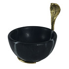 Crate And Barrel Vincent Black Marble Bowl Gold Tone Metal Snake Decor New Other
