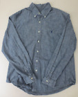 Ralph Lauren Custom Fit Blue Denim Long Sleeve Oxford Dress Shirt Siz XL