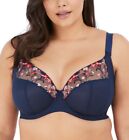 Charley Embroidered Plunge Bra size 36HH UK/ 36L US Elomi new NWT Navy 4380 UW