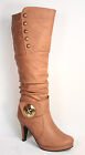 Women's  Round Toe High Heel Platform Mid-Calf  Knee High Boots Shoes Size 5 -11