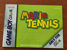 Mario Tennis - Nintendo Game Boy Color GBC - Authentic - Manual Only!