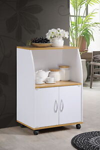Kitchen Microwave Cart with Wheels Storage Shelf Drawer Cabinet Rolling Cupboard