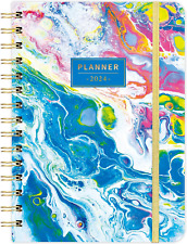 2024 Planner Organizer Book Weekly Monthly Academic Calendar Hardcover 6.4