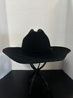 Resistol Self Conforming 4 XX Bison Wool Western Cowboy Hat Size 7 1/4 Black