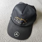 Vintage Mercedes Benz Racing Formula Cap Black Adjustable Logo Silhouette