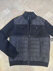 Magaschoni Mens Black Full Zip Sweater Jacket  Front Pockets Jacket Size M Wool
