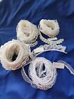 Lot/4 16 Yards Mayflower Vintage Lace Ivory And White Polyester Trim Trimmings